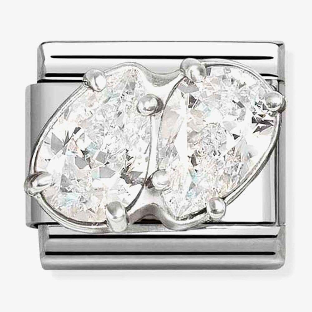 Classic Sparkling Double Teardrop Charm