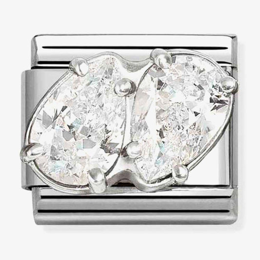 Classic Sparkling Double Teardrop Charm