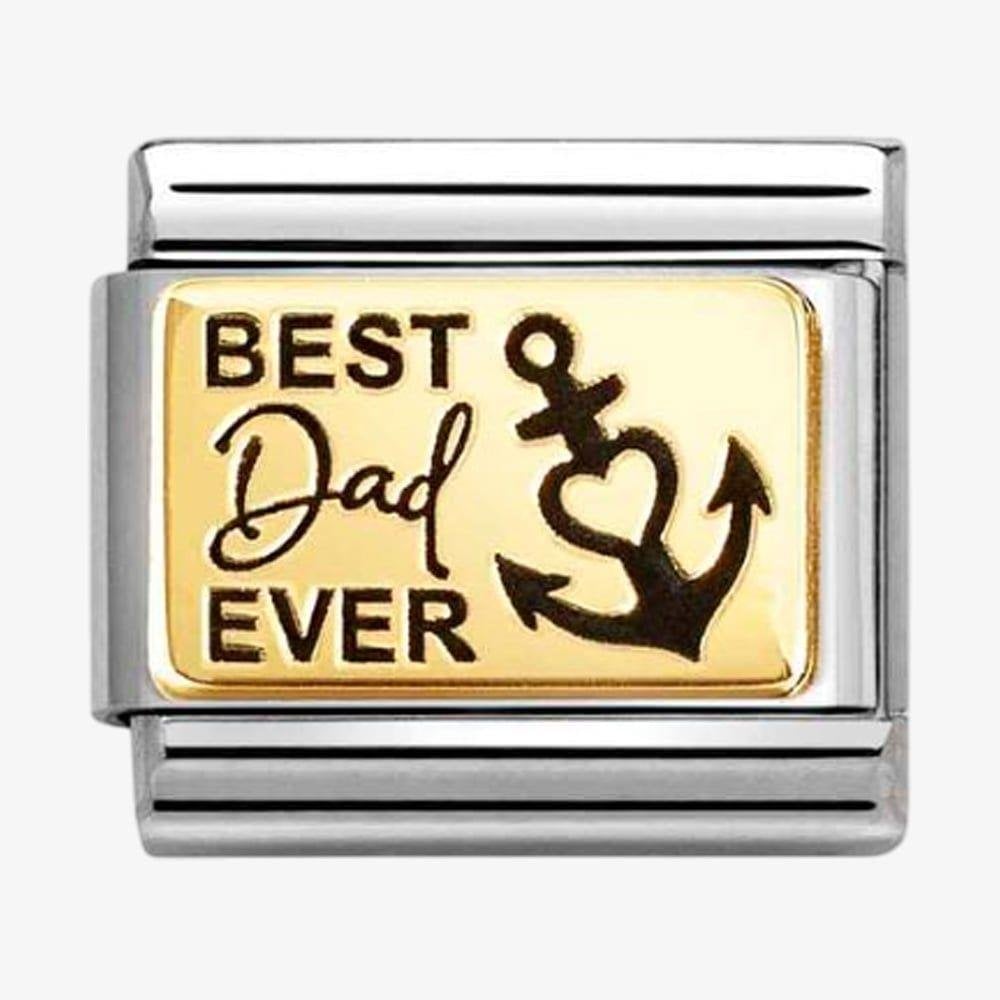 CLASSIC Stainless Steel & 18ct Yellow Gold Best Dad Ever Charm
