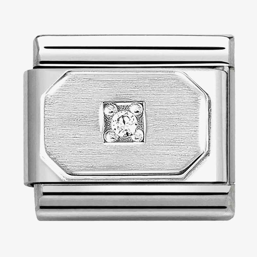 CLASSIC Symbols Octagon White Cubic Zirconia Charm