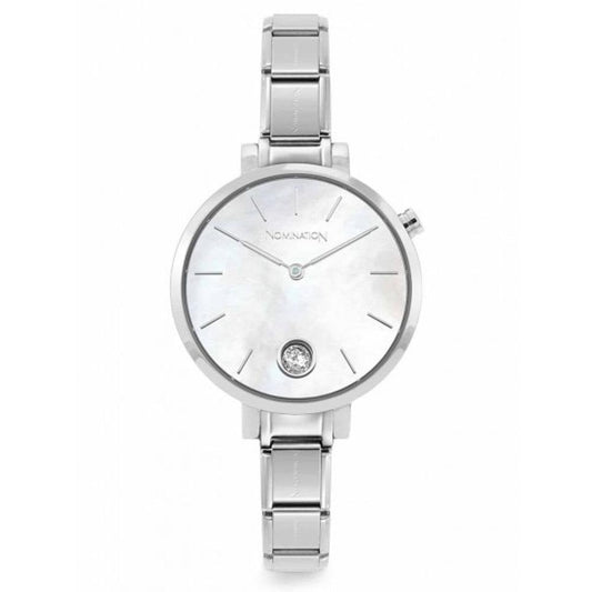 Classic Time Paris White Mother of Pearl & CZ Dial Watch