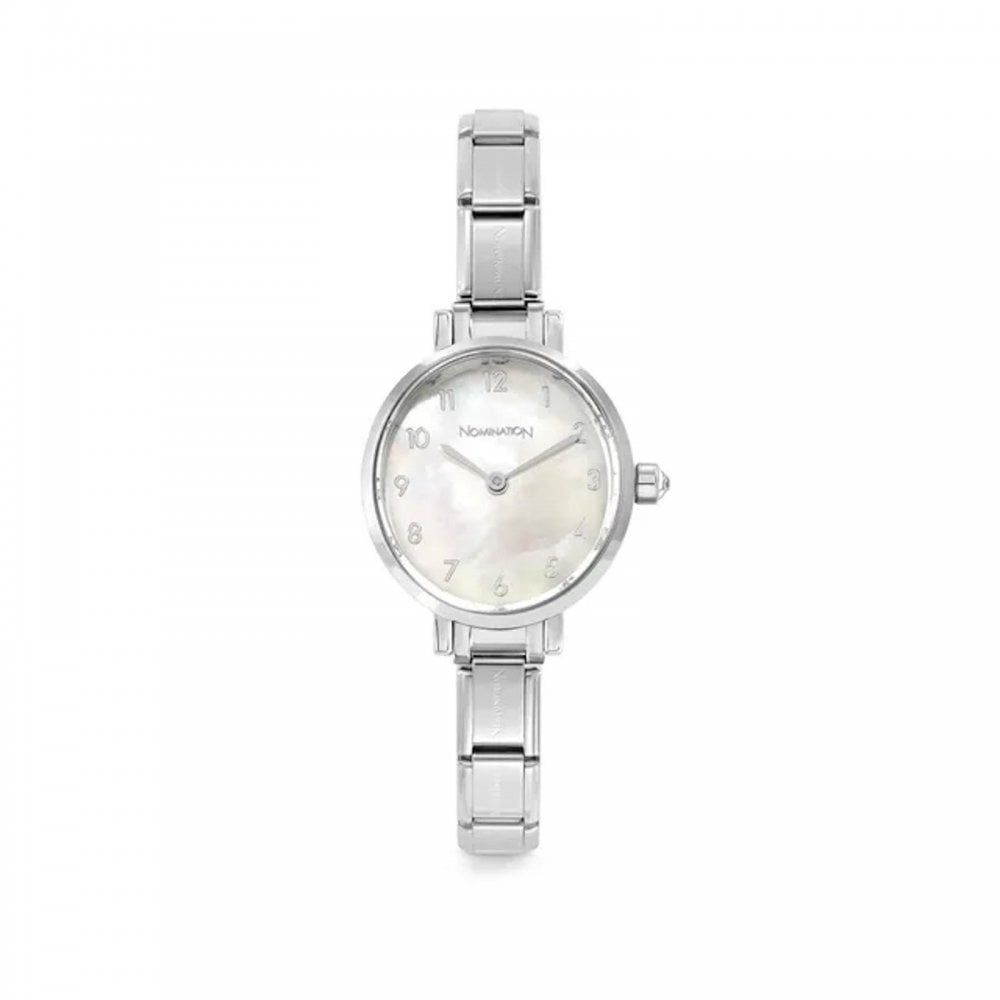 Classic Time White Mother of Pearl Oval Dial Watch