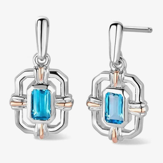 Clogau Royal Clogau® Sterling Silver Gateways Stud Earrings with Swiss Blue Topaz