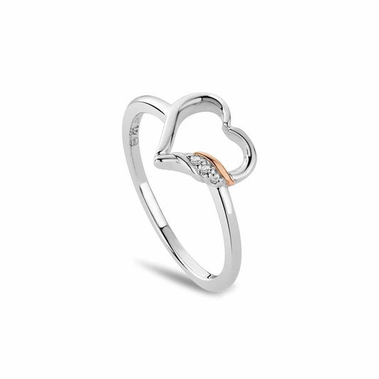 ClogauPast Present Future® Sterling Silver Heart Ring with Topaz Size M