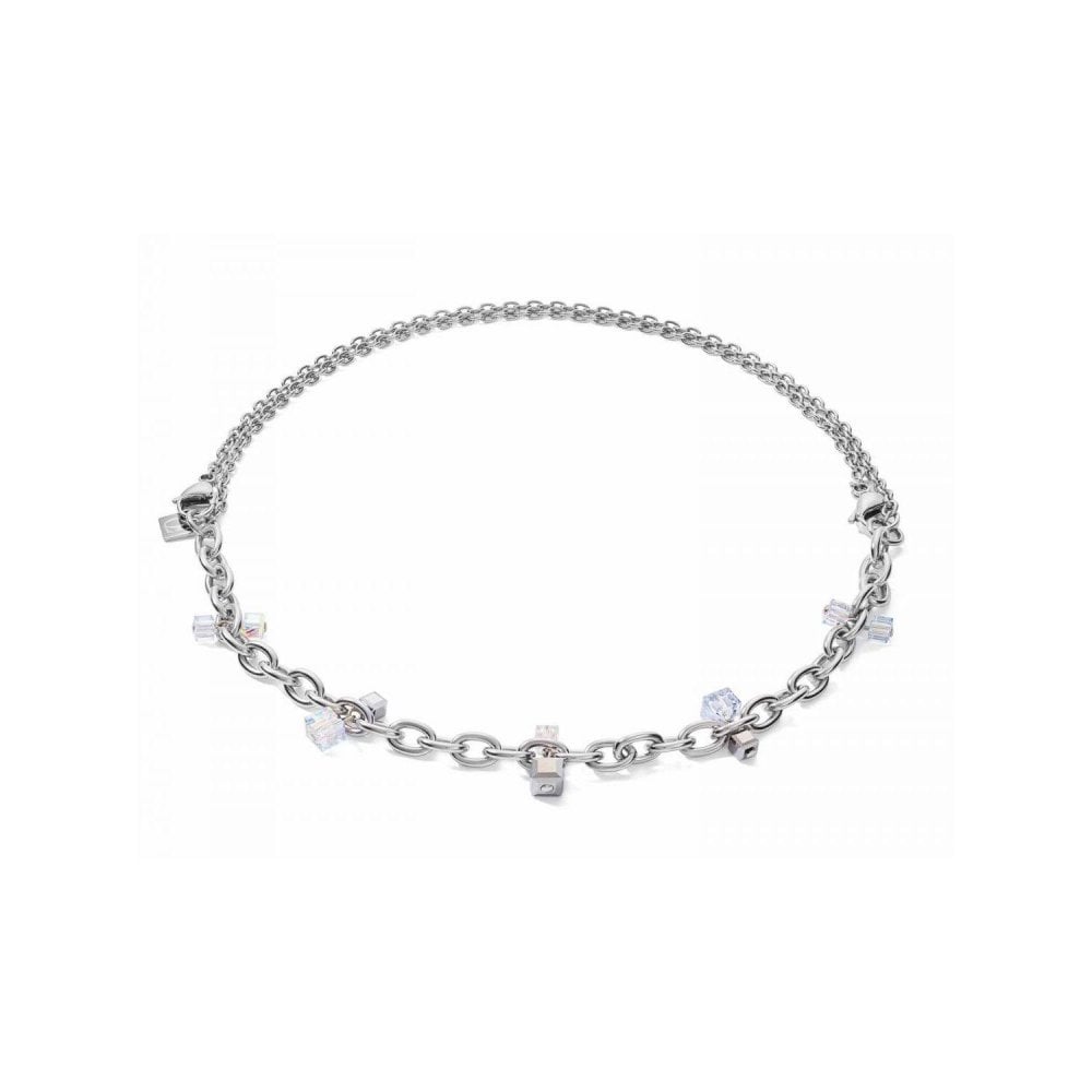 Coeur De Lion Crystal-Silver Necklace