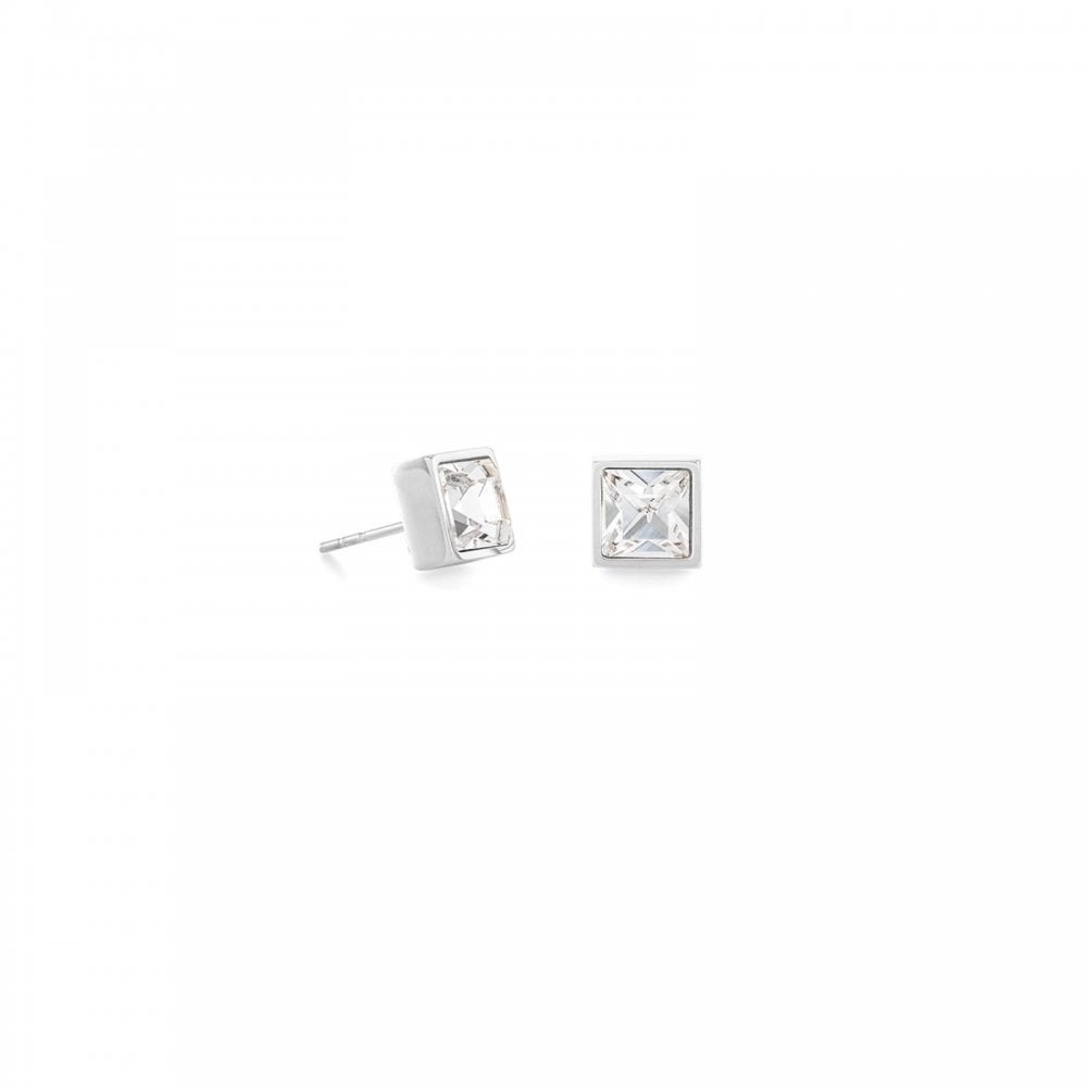 Coeur De Lion Crystal-Silver Stud Earrings