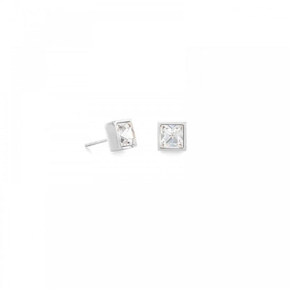 Coeur De Lion Crystal-Silver Stud Earrings