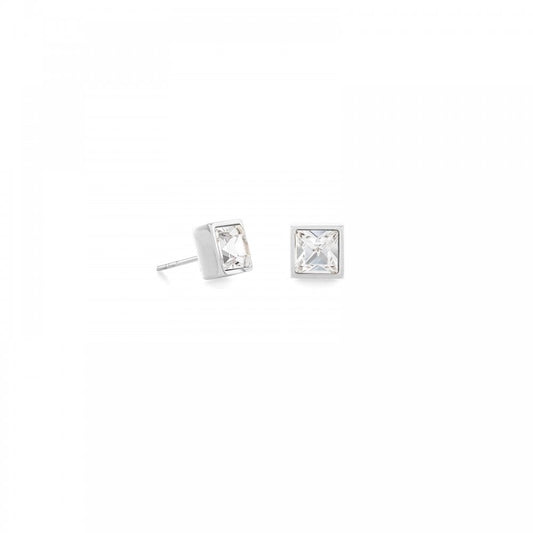 Coeur De Lion Crystal-Silver Stud Earrings