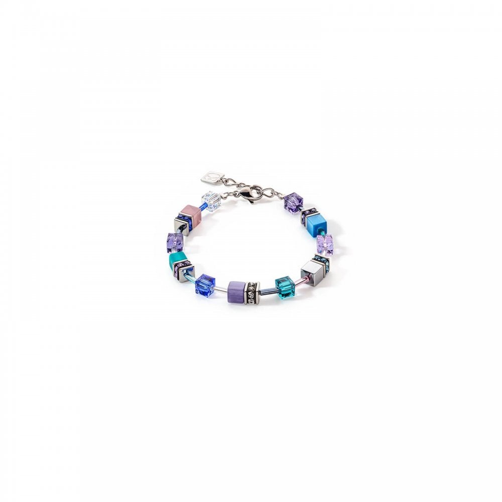 Coeur De Lion GeoCube Aqua and Purple Bracelet