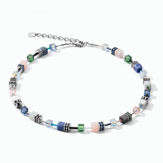 Coeur De Lion GeoCUBE Blue-Green Necklace