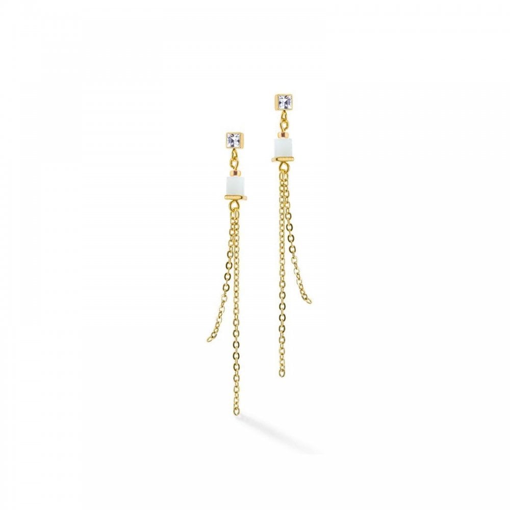 Coeur De Lion Gold Plated Chain Drop Earrings
