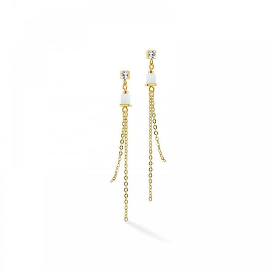 Coeur De Lion Gold Plated Chain Drop Earrings