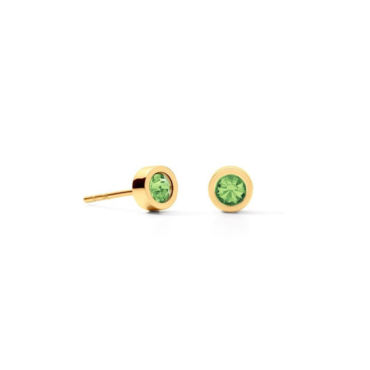 Coeur de lion green gold crystal stud earrings.