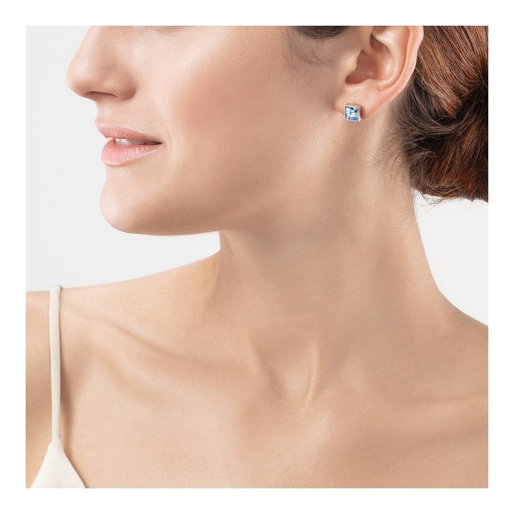 Coeur De Lion Light Blue-Silver Stud Earrings