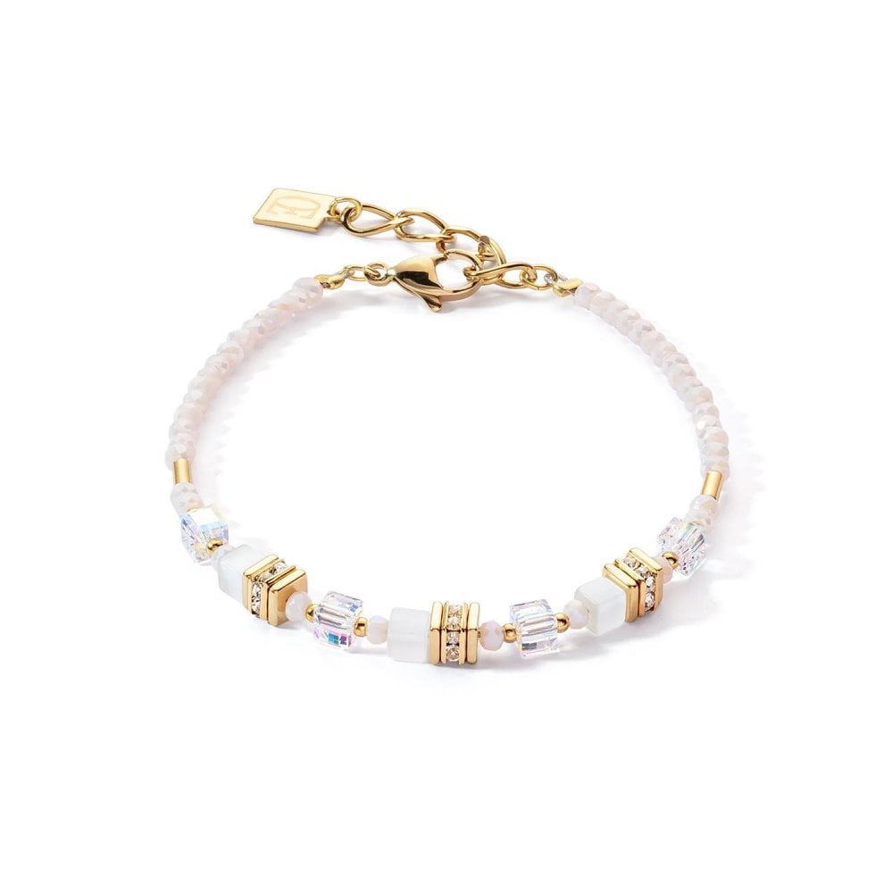Coeur de Lion Mini Cube White Gold Bracelet