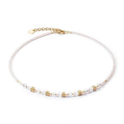 Coeur de Lion Mini Cubes White Gold Necklace