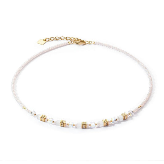 Coeur de Lion Mini Cubes White Gold Necklace