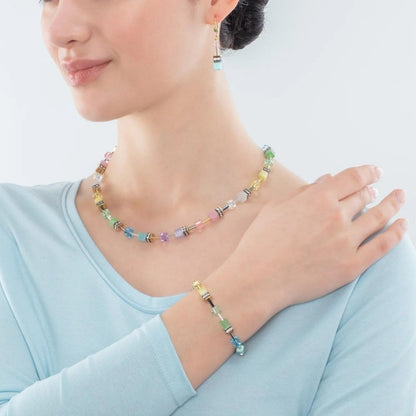 Coeur de Lion Multicolour Pastel GeoCUBE Necklace