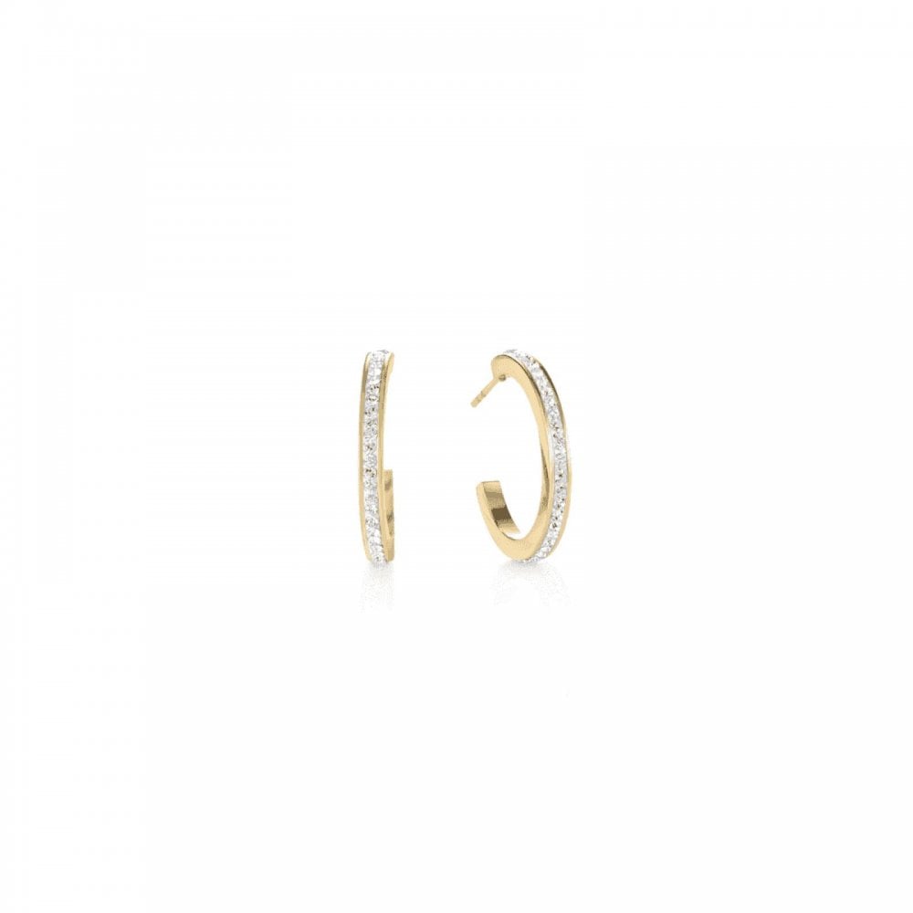 Coeur De Lion Pave Gold Hoop Earrings