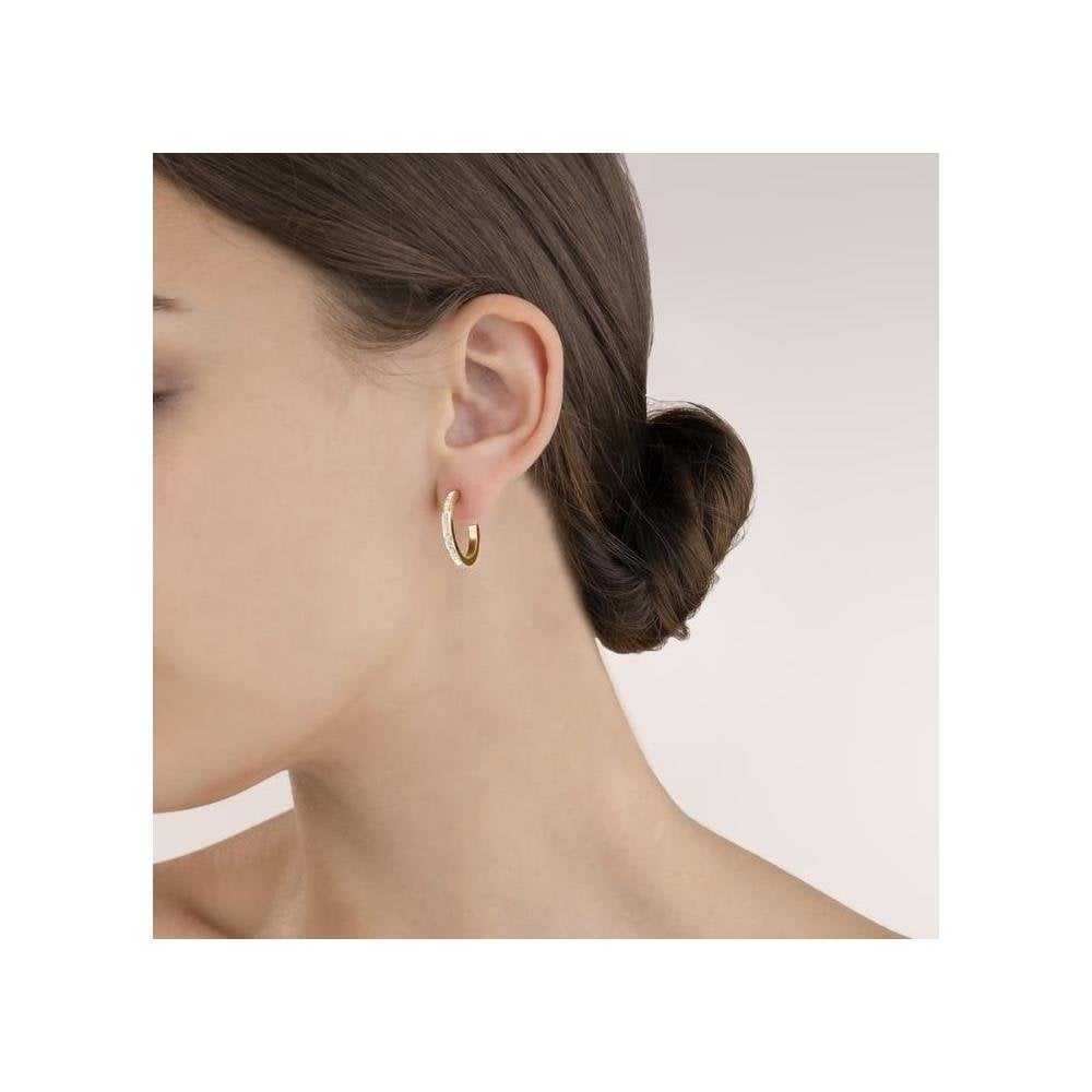 Coeur De Lion Pave Gold Hoop Earrings