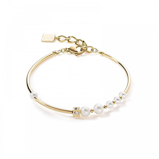Coeur De Lion Pearl Gold Tone Bracelet