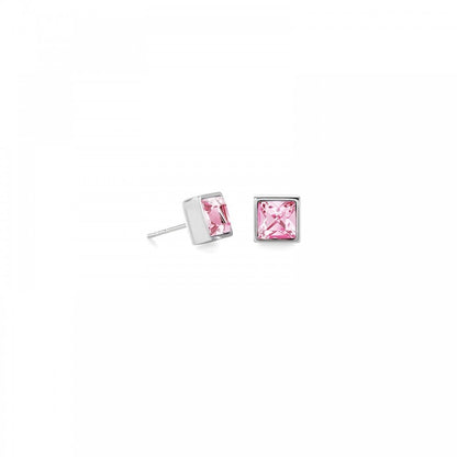 Coeur De Lion Rose-Silver Stud Earrings