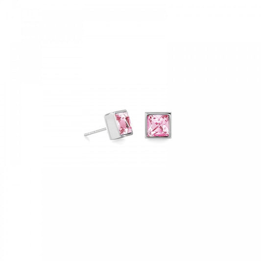 Coeur De Lion Rose-Silver Stud Earrings