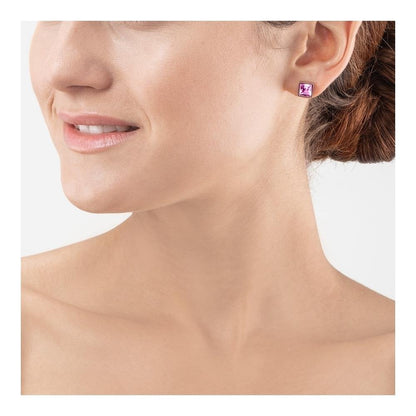 Coeur De Lion Rose-Silver Stud Earrings