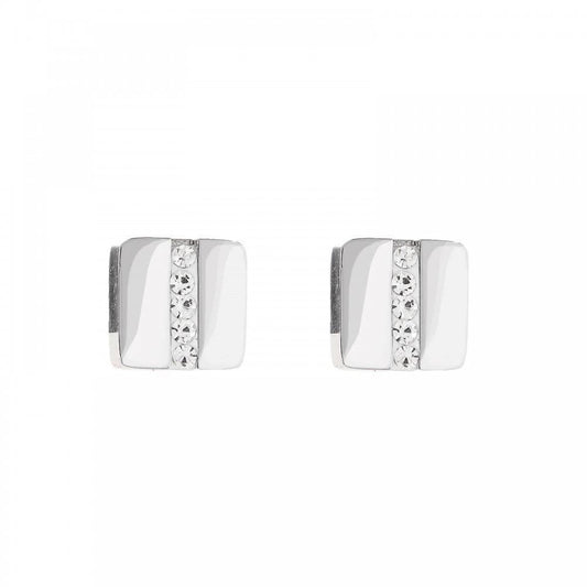 Coeur De Lion Square CZ Stud Earrings