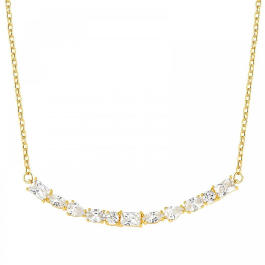 Colour Wave Gold Plated Silver CZ Necklace