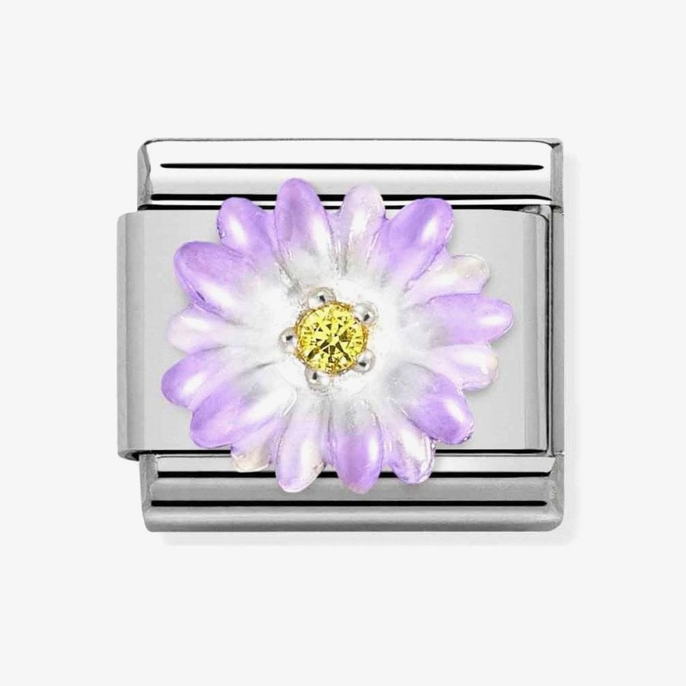 Composable Classic Purple Flower with CZ Charm
