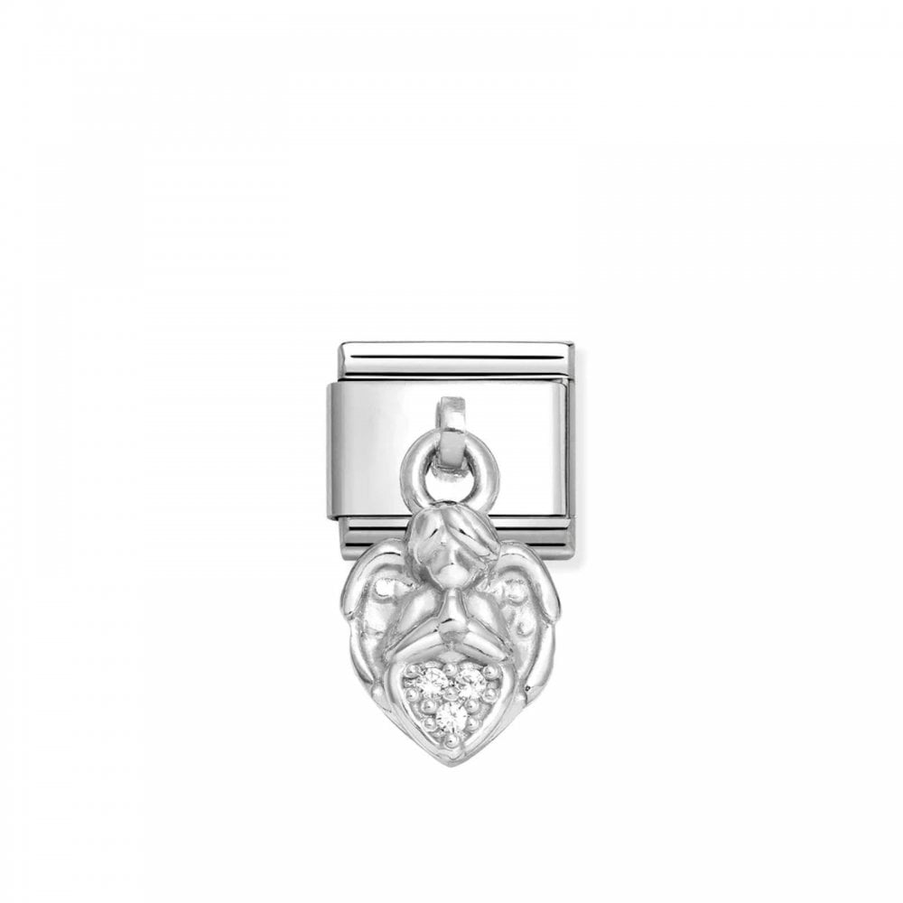 Composable CZ Angel Heart Dangle Charm