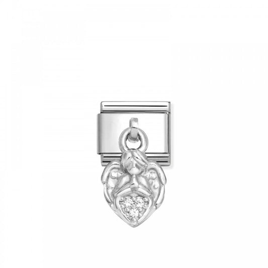 Composable CZ Angel Heart Dangle Charm