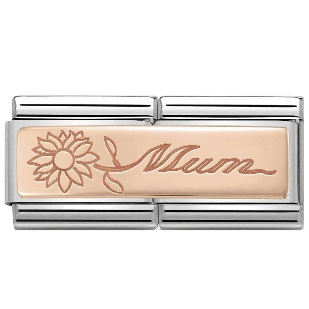 Composable Double Rose Gold Flower Mum Charm