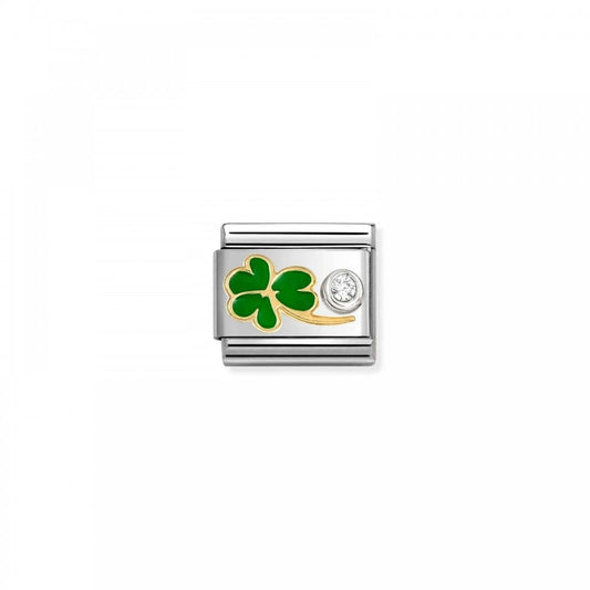 Composable Enamel Green Four Leaf Clover Charm