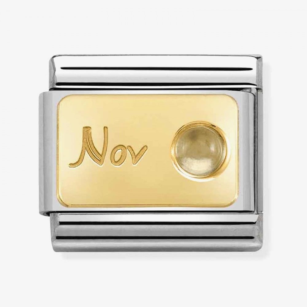 Composable Gold November Citrine Charm