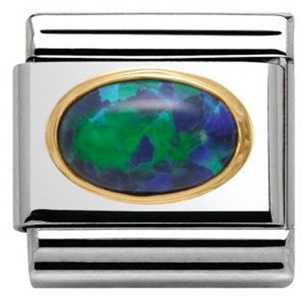 Composable Green Opal Oval Charm