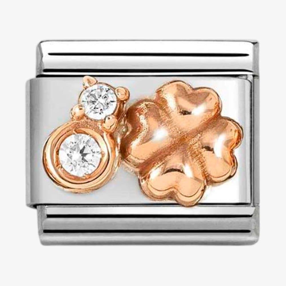 Composable Lucky Four Leaf Clover CZ Charm