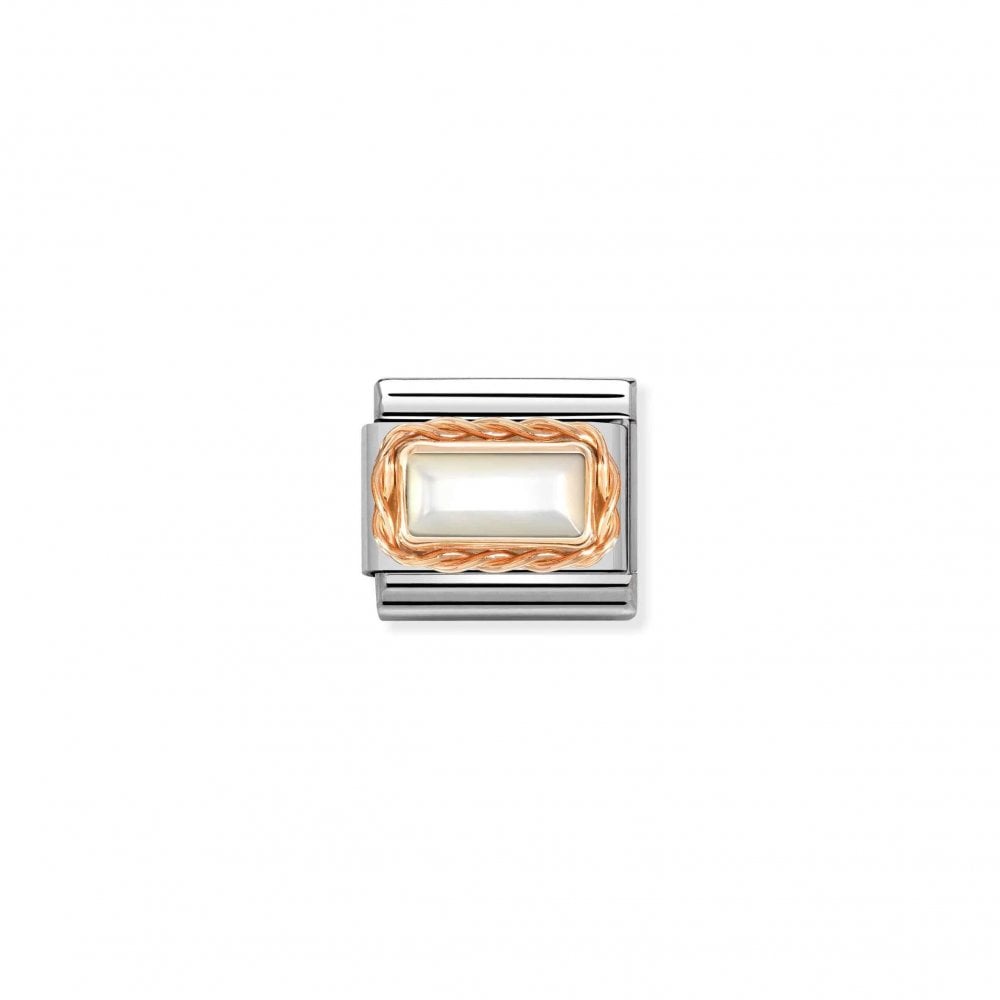 Composable Mother of Pearl & Rose Gold Rope Charm