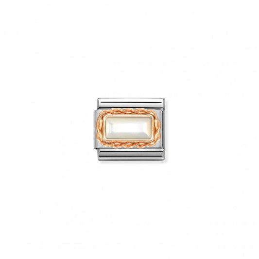 Composable Mother of Pearl & Rose Gold Rope Charm