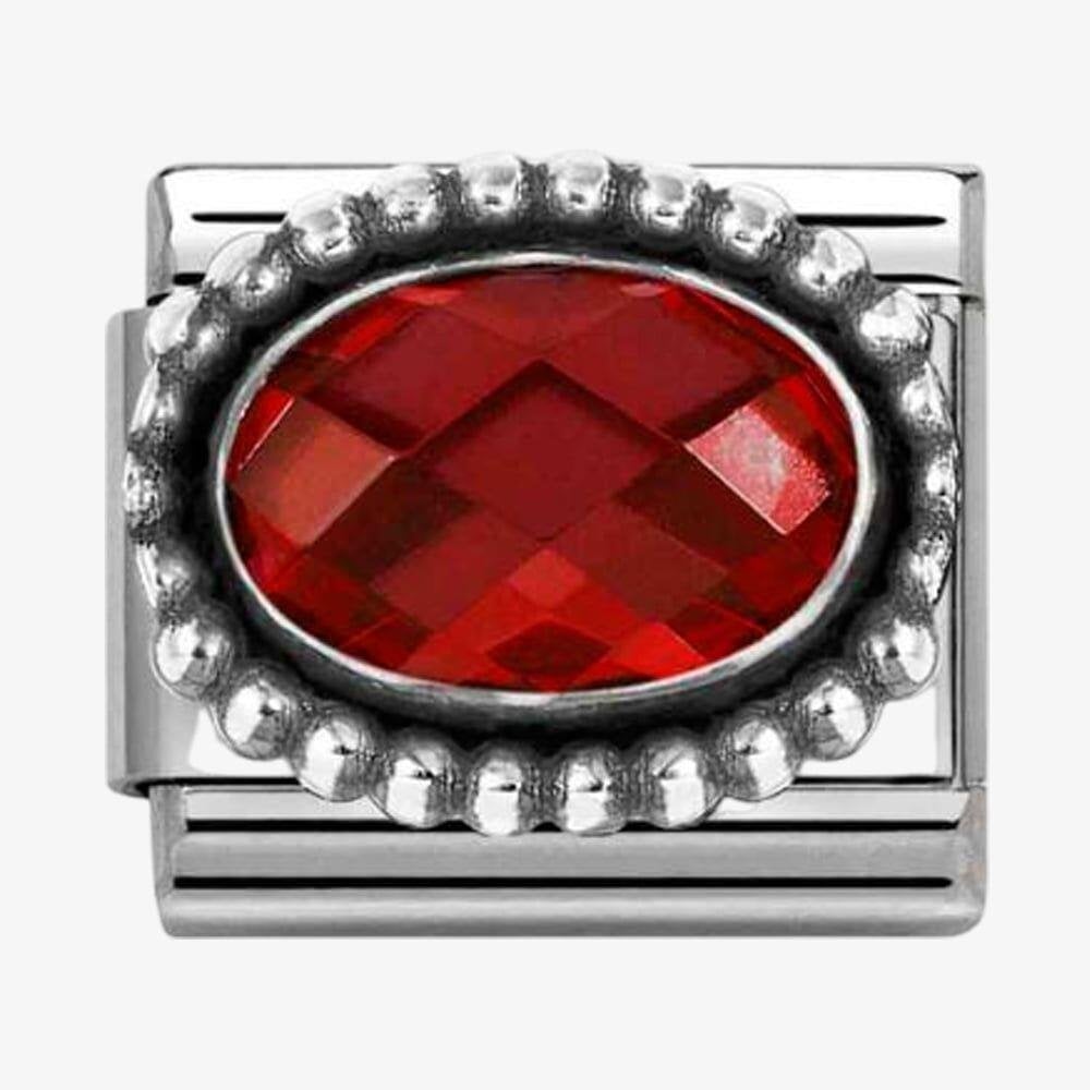 Composable Oval Faceted Red CZ
