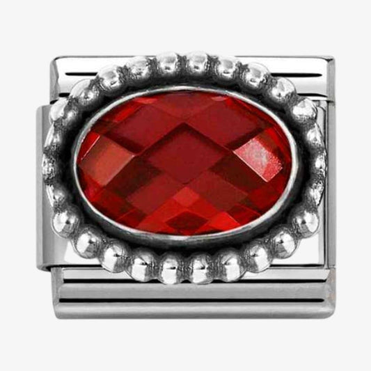 Composable Oval Faceted Red CZ