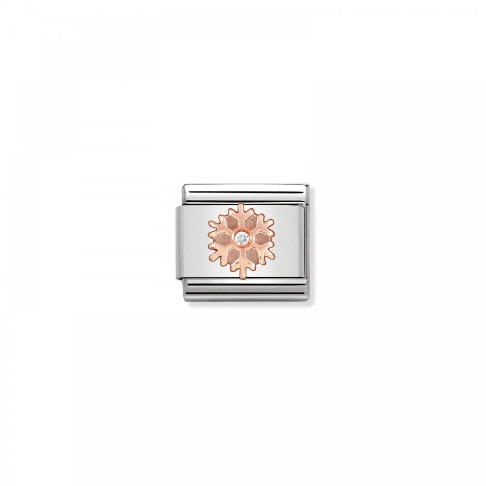 Composable Rose Gold CZ Snowflake Charm