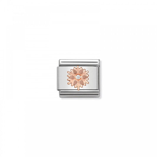 Composable Rose Gold CZ Snowflake Charm