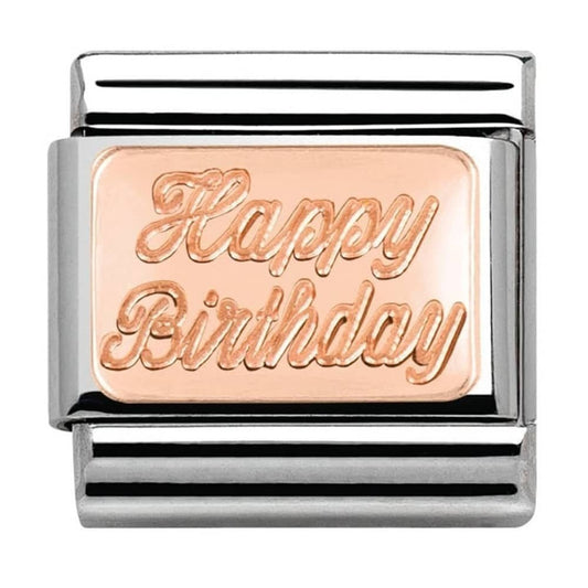 Composable Rose Gold Happy Birthday Charm