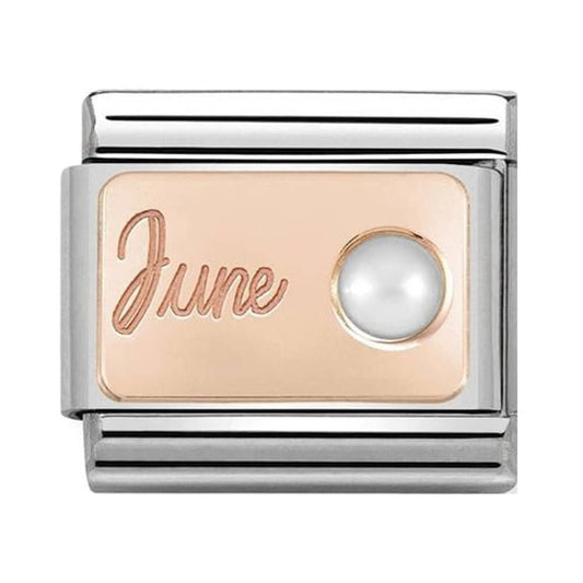 Composable Rose Gold June Pearl Birthstone Charm