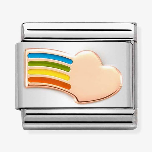 Composable Rose Gold Rainbow and Heart Charm