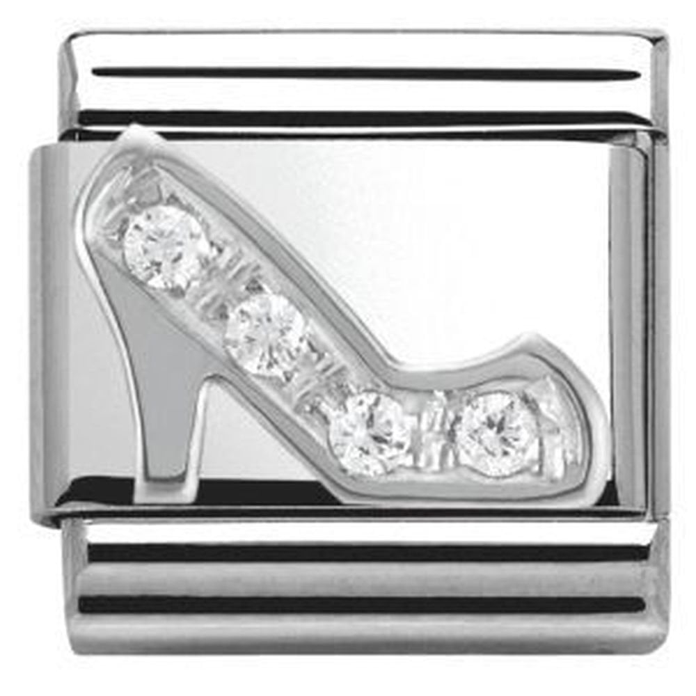 Composable Silver CZ Stilletto Shoe Charm
