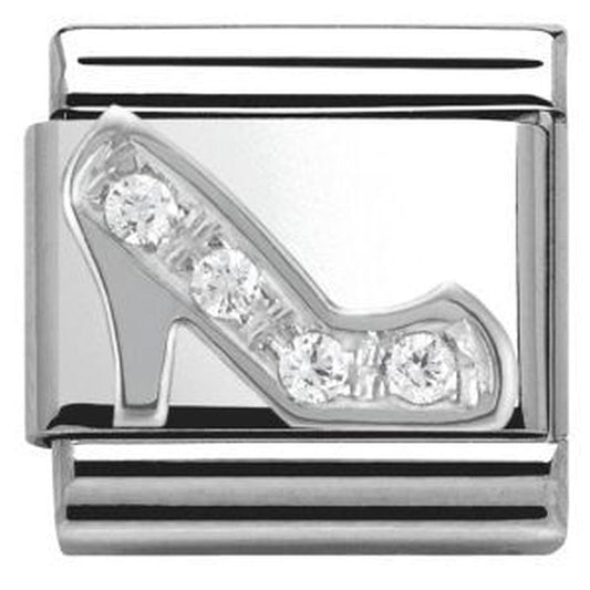 Composable Silver CZ Stilletto Shoe Charm
