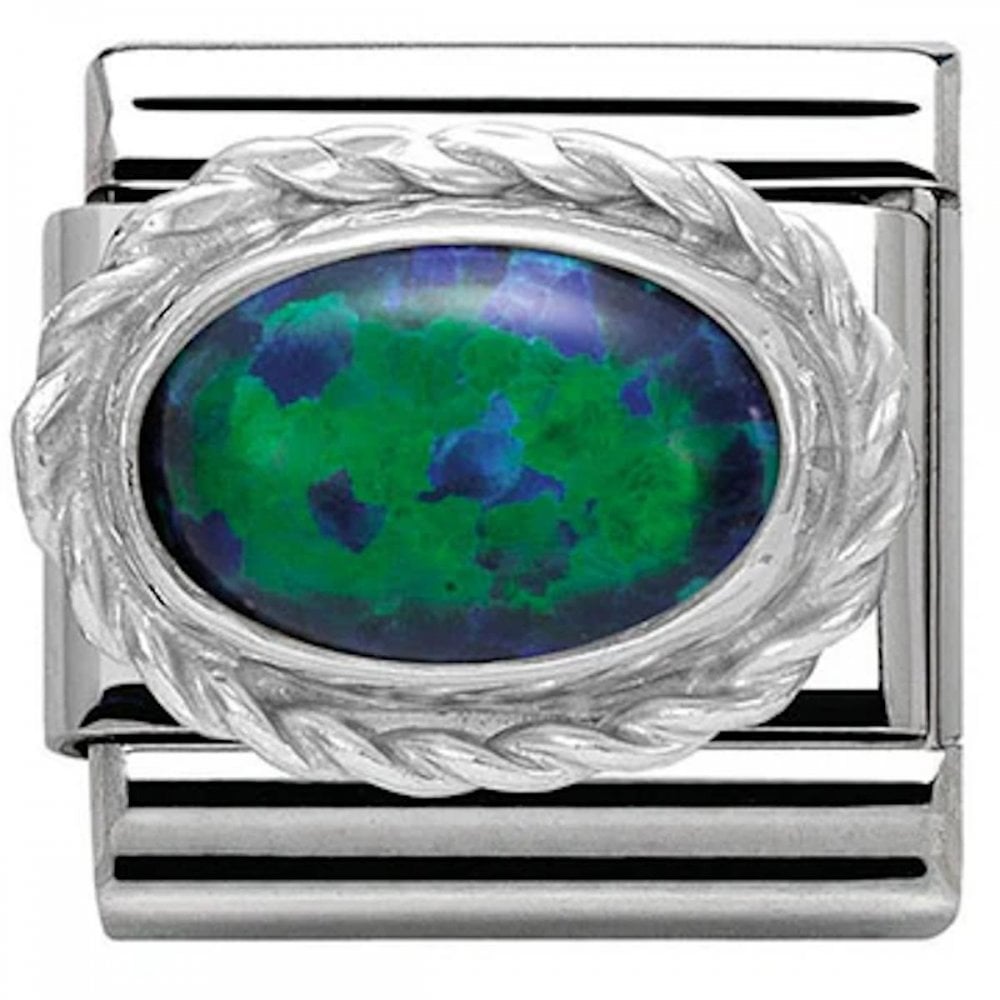 Composable Silver Green Opal Charm